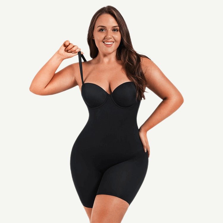 Luxury Cupped Mid-thigh Body Suit – Hyaluxe Body