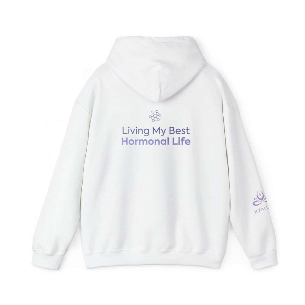 'Living My Best Hormonal Life' Heavy Blend Hooded Sweat