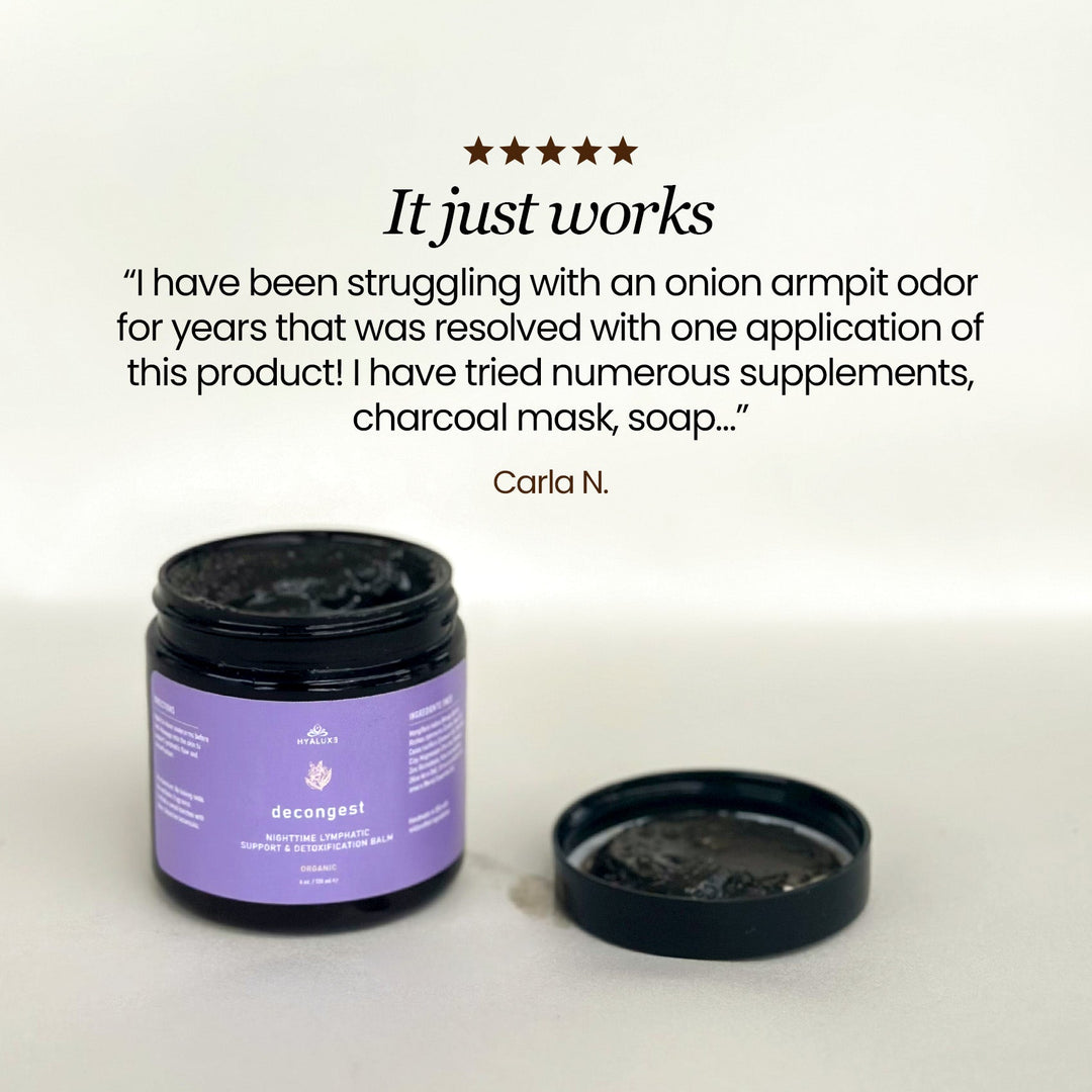 DECONGEST: Overnight Lymphatic Drainage & Natural Deodorant Balm | Aluminum-Free Night Detox - Hyaluxe Body