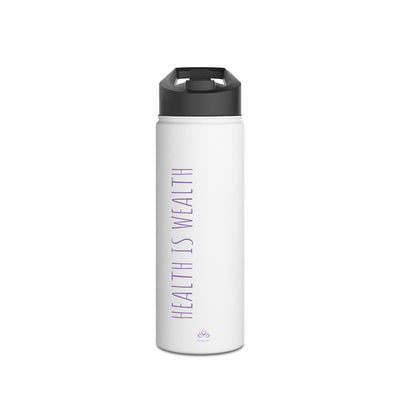 'HEALTH IS WEALTH' Stainless Steel Water Bottle - Hyaluxe Body