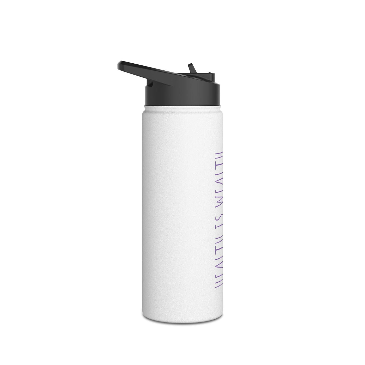 'HEALTH IS WEALTH' Stainless Steel Water Bottle - Hyaluxe Body