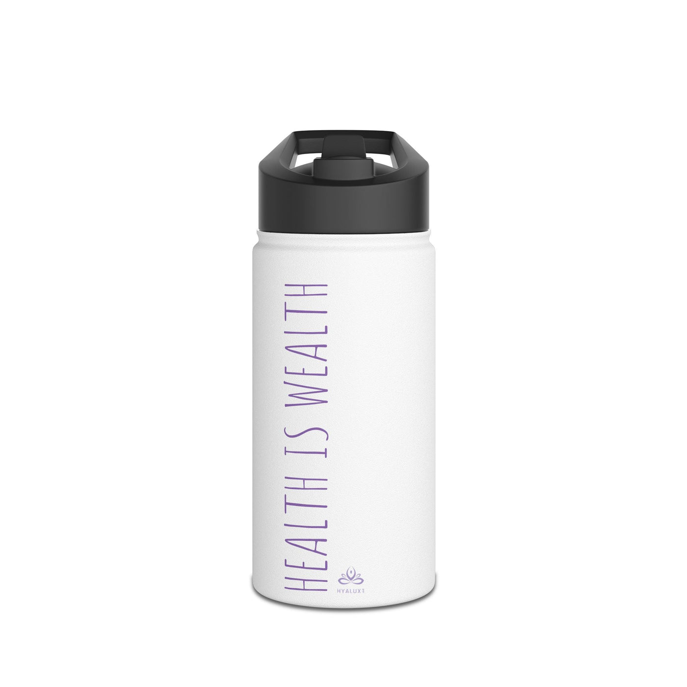 'HEALTH IS WEALTH' Stainless Steel Water Bottle - Hyaluxe Body