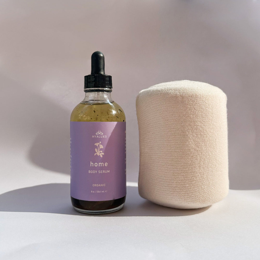 HOME: Enhanced Castor Oil Serum for Digestive and Lymphatic Health with cotton wrap - Hyaluxe Body