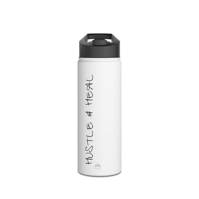 'HUSTLE AND HEAL' Stainless Steel Water Bottle - Hyaluxe Body