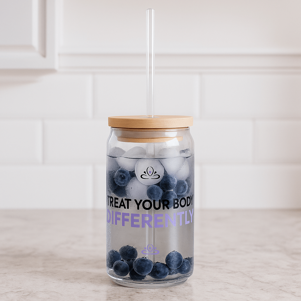 HYALUXE Sipper Glass, 16oz | Treat Your Body Differently | Eco - Friendly Drinkware - Hyaluxe Body