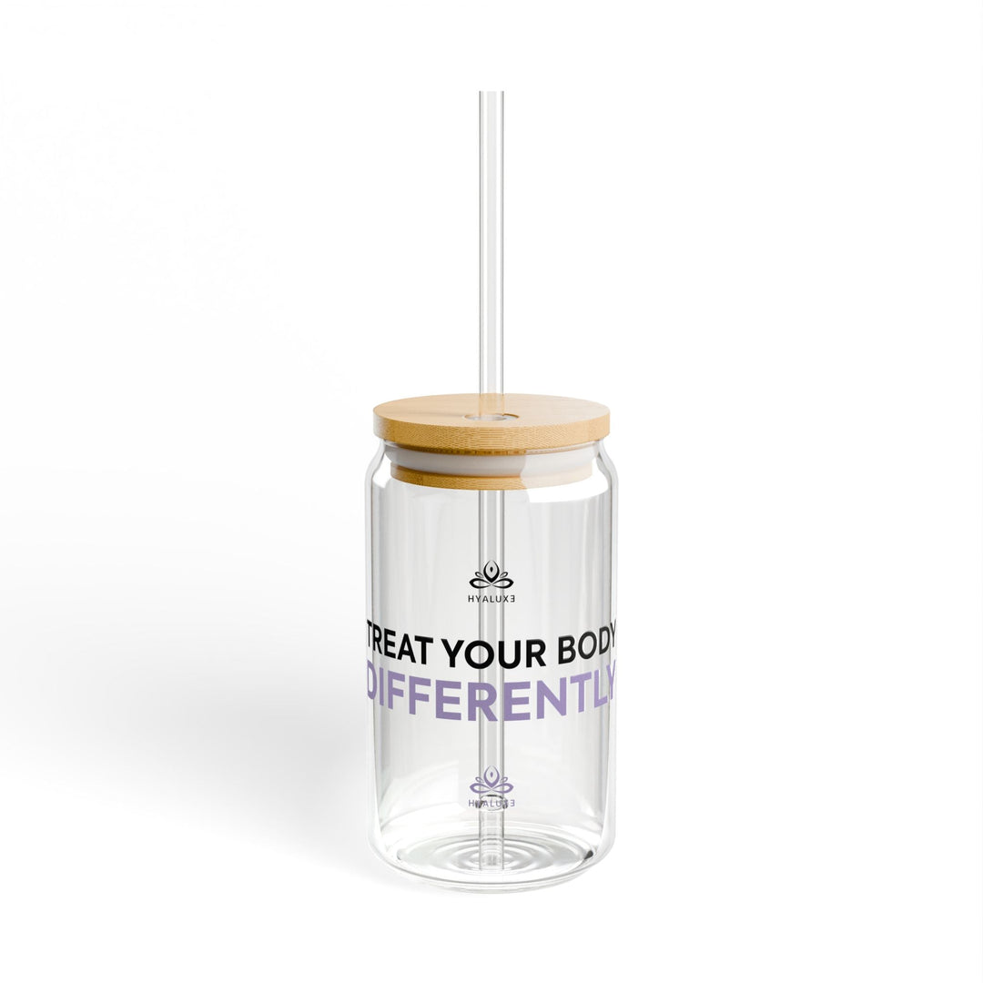 HYALUXE Sipper Glass, 16oz | Treat Your Body Differently | Eco - Friendly Drinkware - Hyaluxe Body