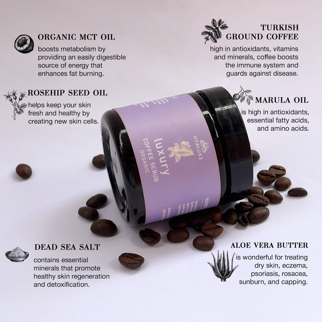 Luxury Cellulite Skin Repair Coffee Scrub - Hyaluxe Body