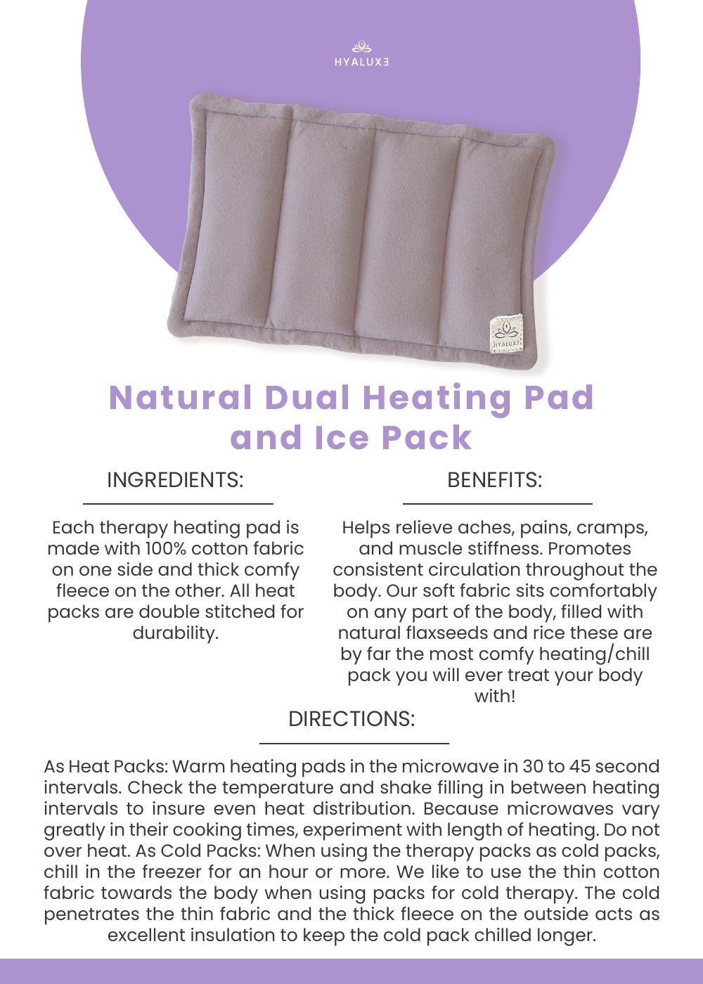 Natural Dual Heating Pad and Ice Pack - Hyaluxe Body
