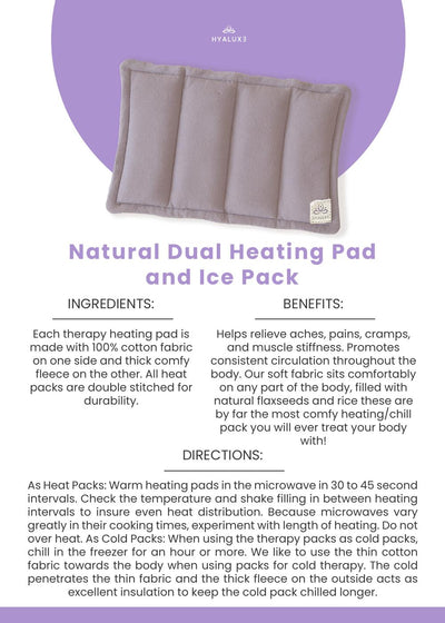 Natural Dual Heating Pad and Ice Pack - Hyaluxe Body
