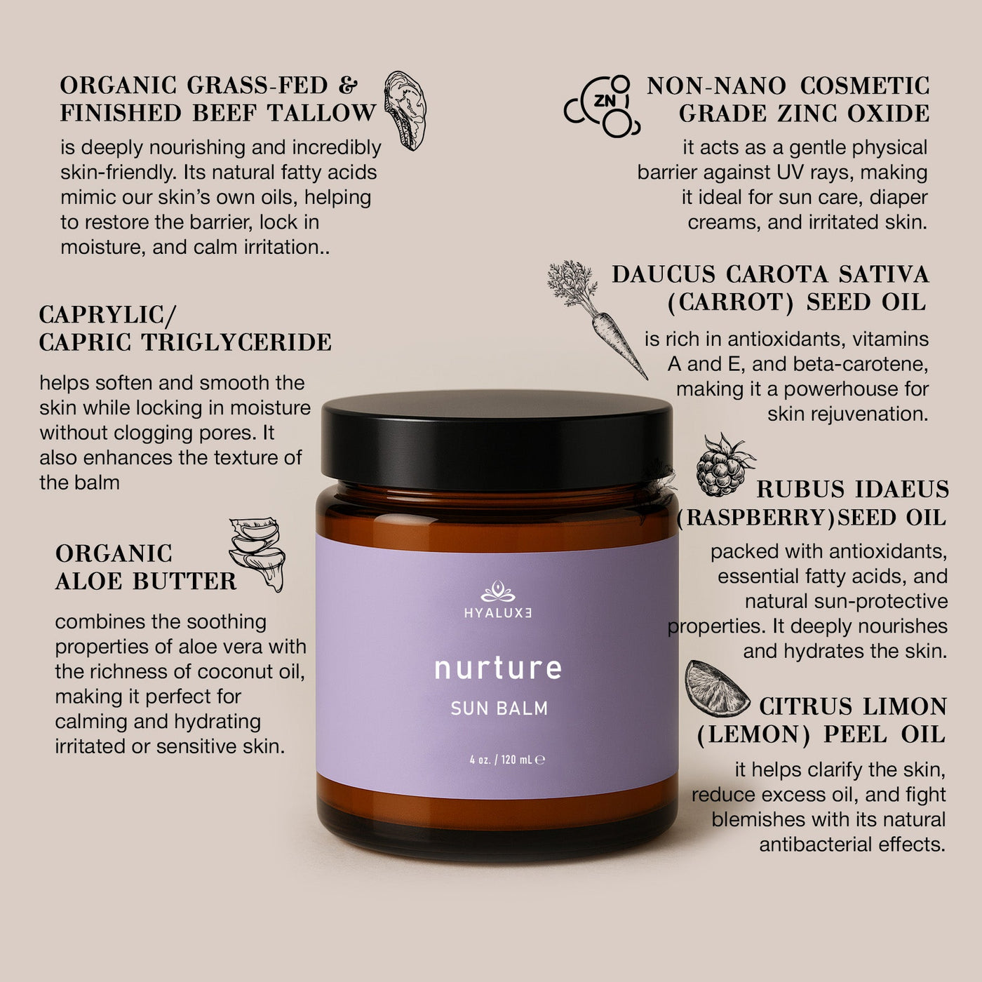 *NEW* NURTURE: sun Balm Protection, restoration, rejuvenation - Hyaluxe Body