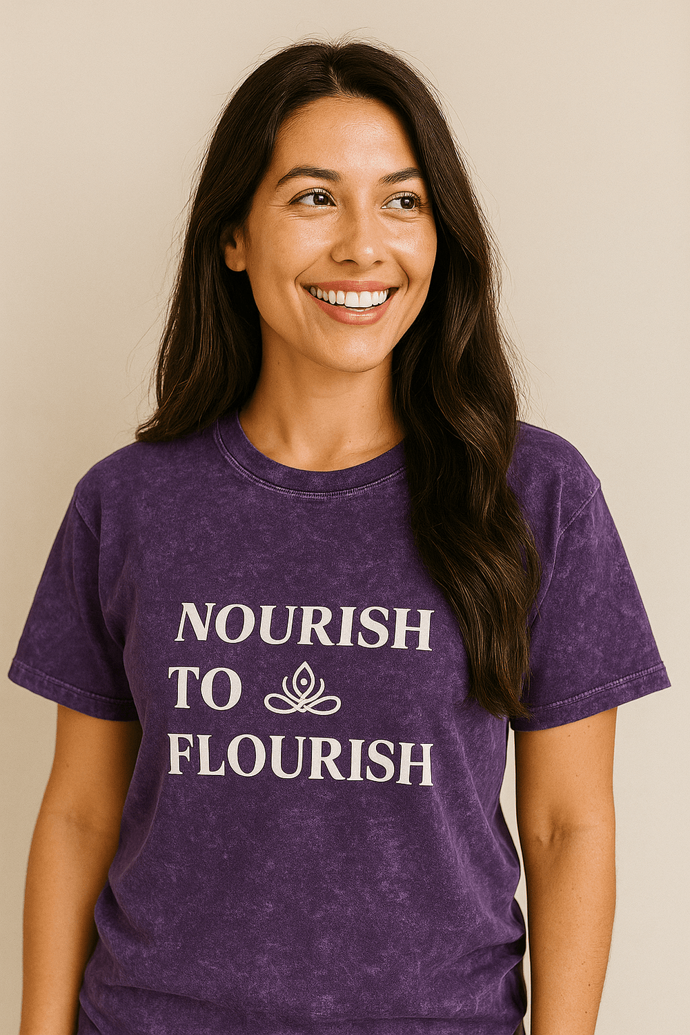 'Nourish to Flourish' Mineral Wash 100% Cotton T - Hyaluxe Body