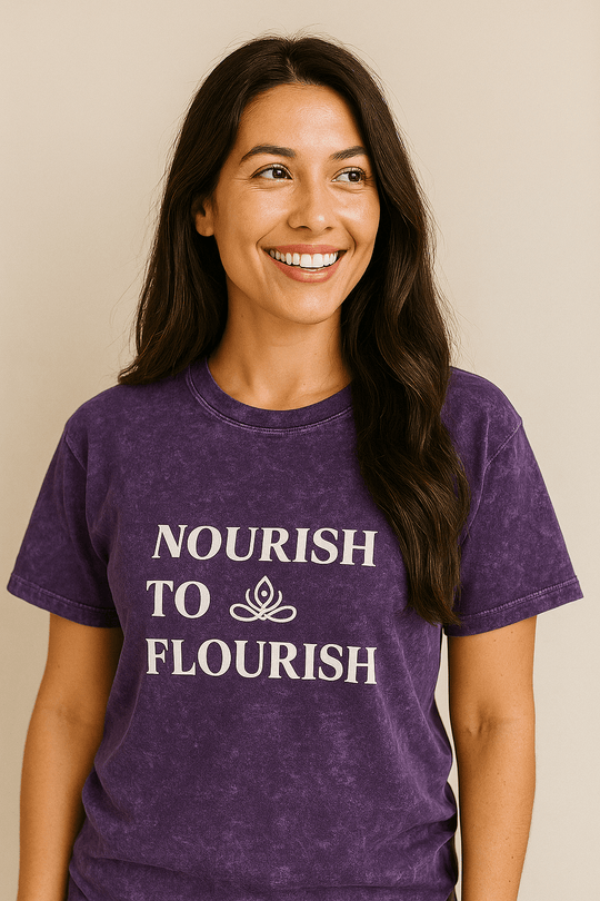 'Nourish to Flourish' Mineral Wash 100% Cotton T - Hyaluxe Body