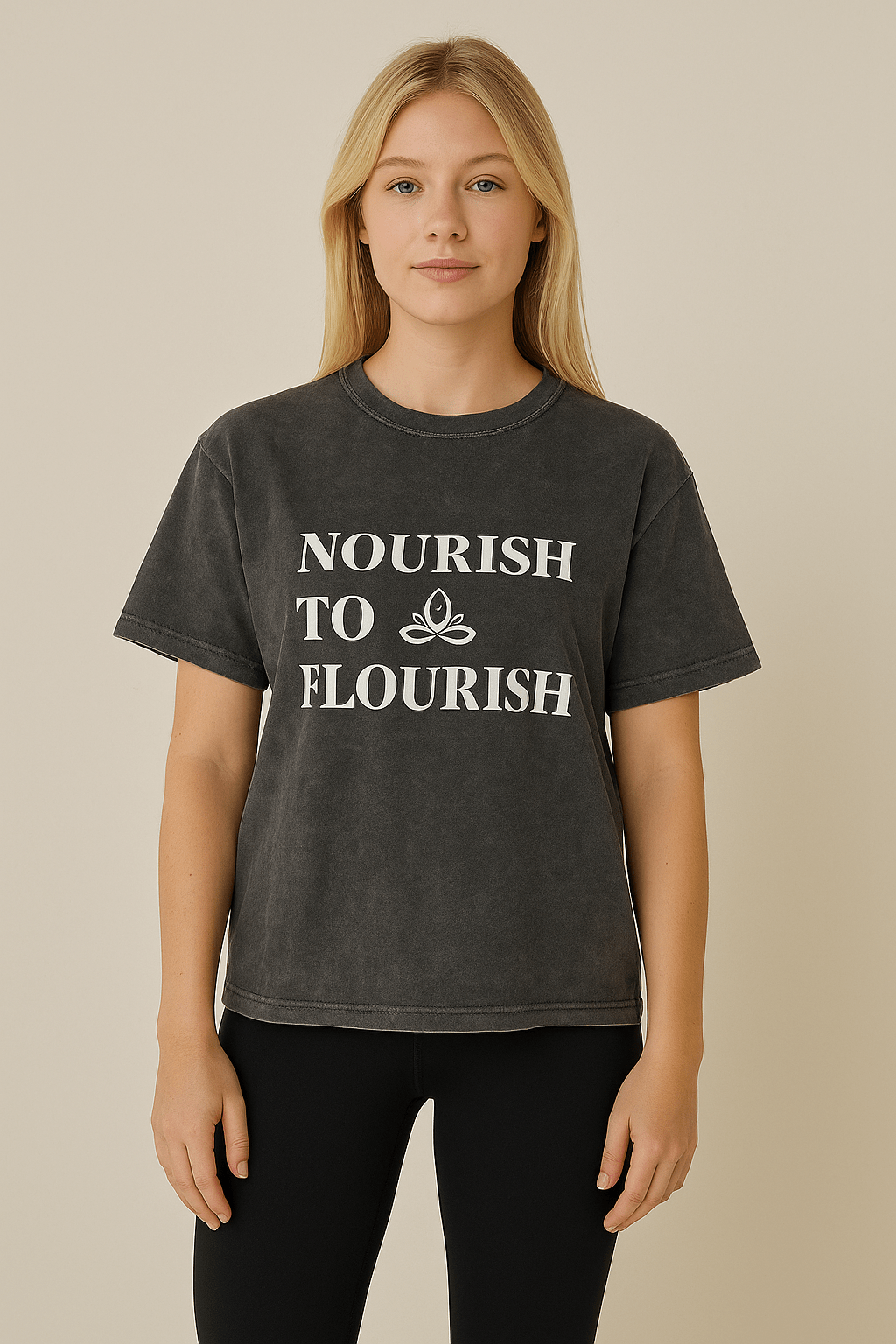 'Nourish to Flourish' Mineral Wash 100% Cotton T - Hyaluxe Body