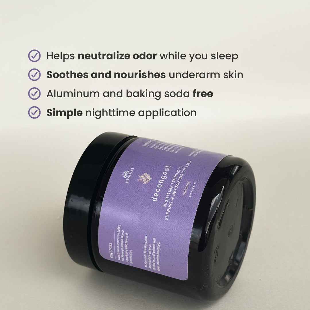 DECONGEST: Overnight Lymphatic Drainage & Natural Deodorant Balm | Aluminum-Free Night Detox