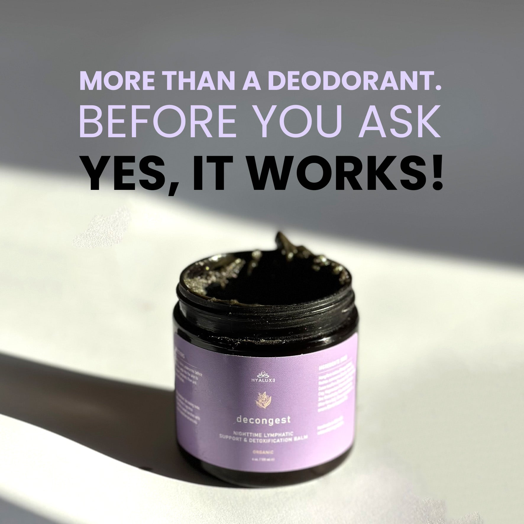 DECONGEST: Overnight Lymphatic Drainage & Natural Deodorant Balm | Aluminum-Free Night Detox