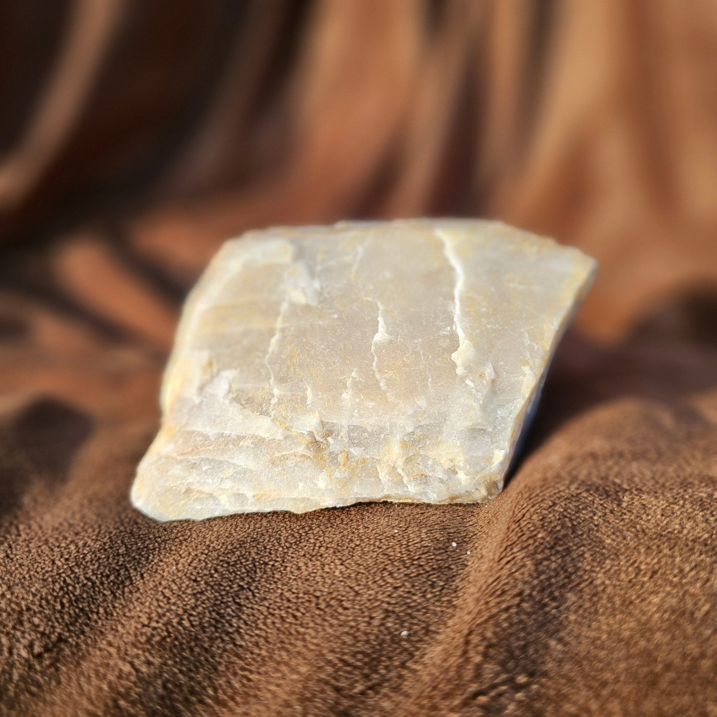 Striped Raw Milky Quartz Stone - Hyaluxe Body