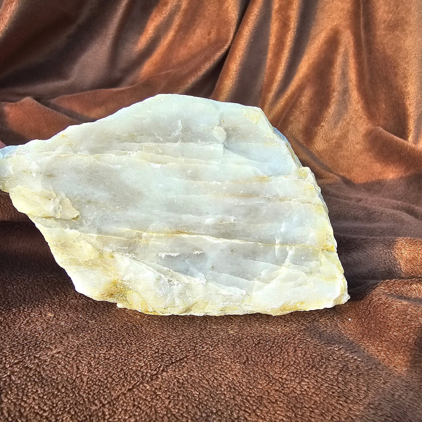 Striped Raw Milky Quartz Stone - Hyaluxe Body