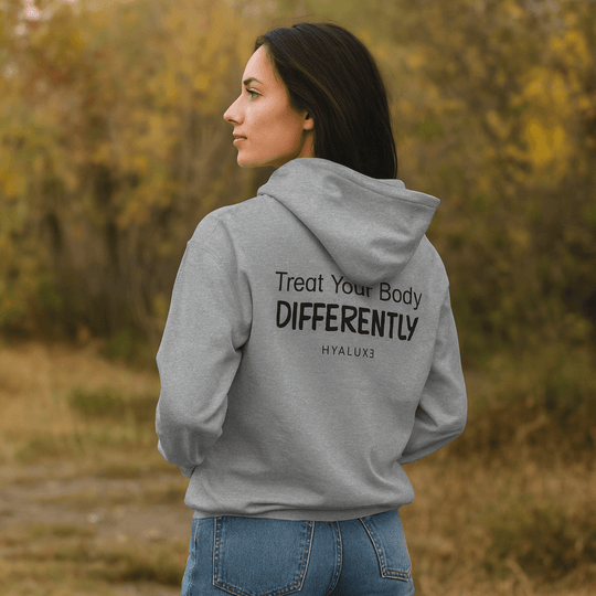 'Treat your Body Differently' Heavy Blend Zip Sweat - Hyaluxe Body