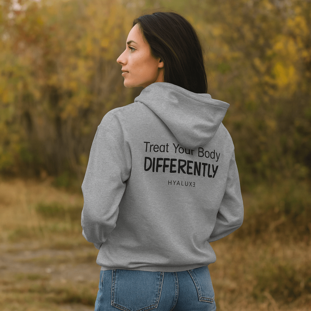 'Treat your Body Differently' Heavy Blend Zip Sweat - Hyaluxe Body