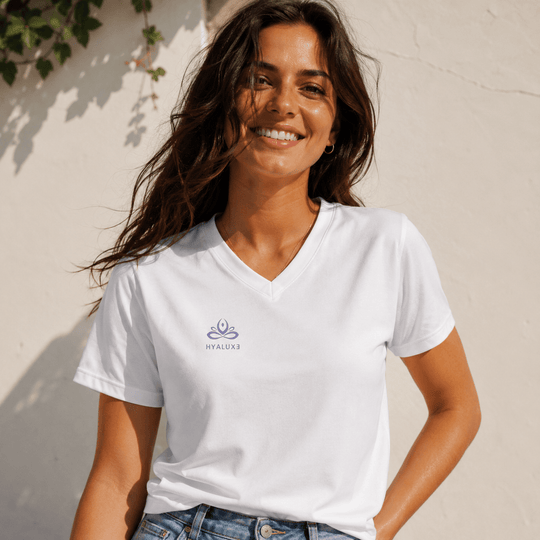 Women's Moisture Wicking V - Neck T-Shirt - Hyaluxe Body
