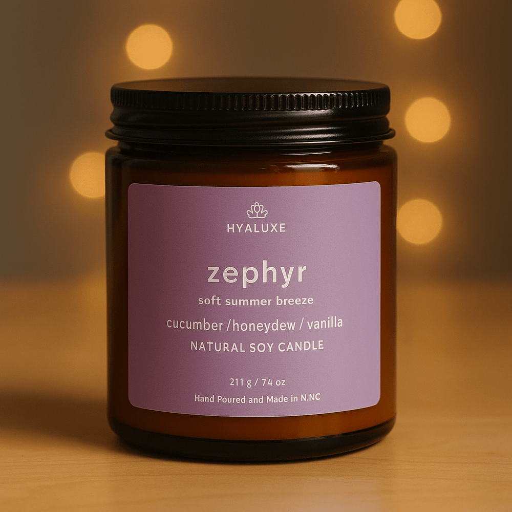 Zephyr Honeydew Melon Summer Breeze Natural Soy Candle - Hyaluxe Body
