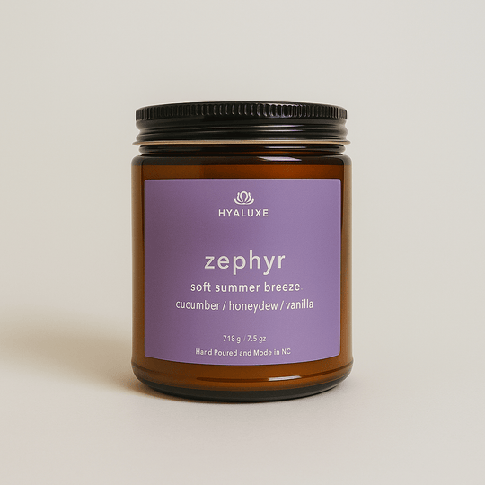 Zephyr Honeydew Melon Summer Breeze Natural Soy Candle - Hyaluxe Body
