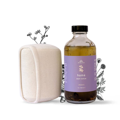 HOME Bundle With Wrap: Infused Castor Oil Serum for Digestive and Lymphatic Health - Hyaluxe Body