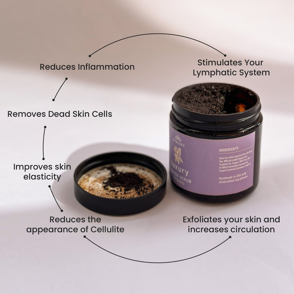 Luxury Cellulite Skin Repair Coffee Scrub - Hyaluxe Body